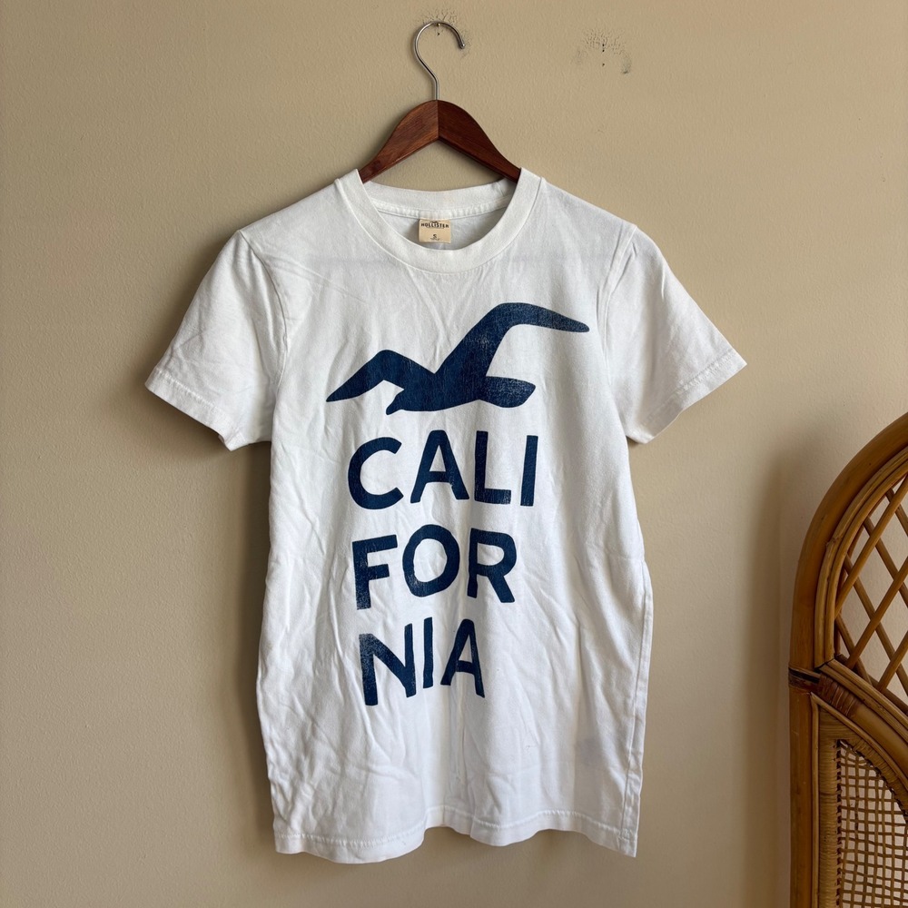 Vintage Y2K Mall Core Hollister California Spellout Logo Graphic T Shirt